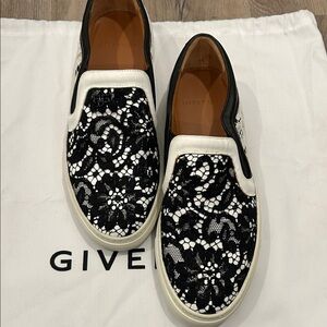 Givenchy Lace Slip-Ons in Black and White